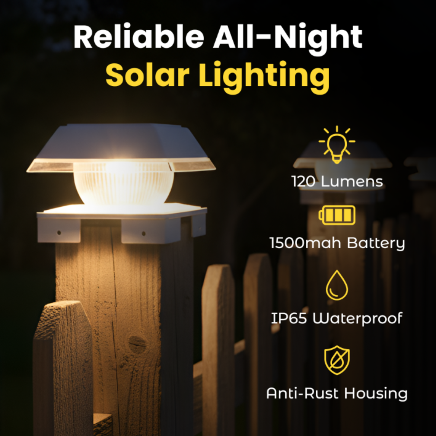 Solar Post Cap Lights Dual Mode BICSGL-14 (2Pack)