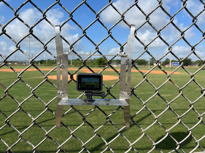 Stainless Steel Game Frame - The Ultimate Cell Phone, GoPro or Mevo Action Camera Fence Mount for Chain Link Fence (Softball, Baseball, Tennis) Made In USA